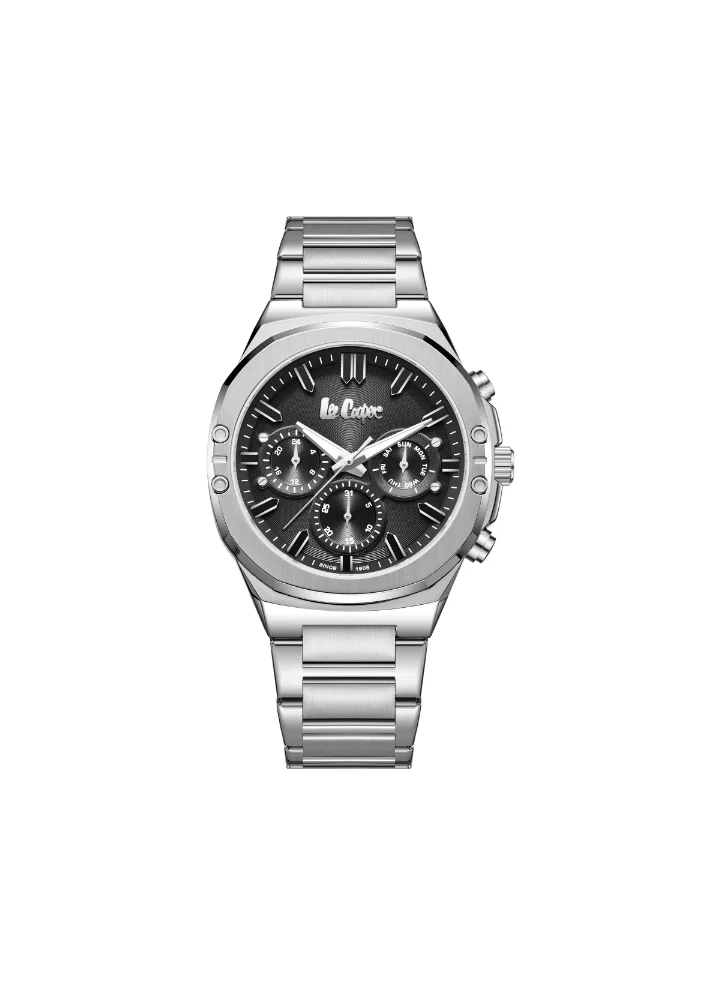 لي كوبر Men's Multi Function Display Watch With Silver Metal Strap - LC07991.350