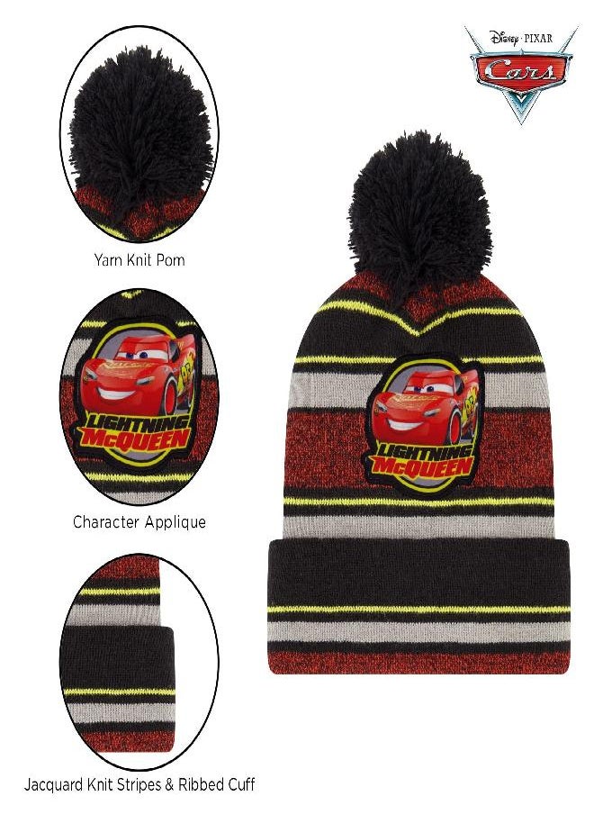Disney Disney Boys' Toddler Winter, Scarf & Mittens Cars Lightning McQueen Hat, Scarves & Kids Gloves 4-7, Red/Grey/Yellow (Mitten Set), Ages 2-4  - Image 4
