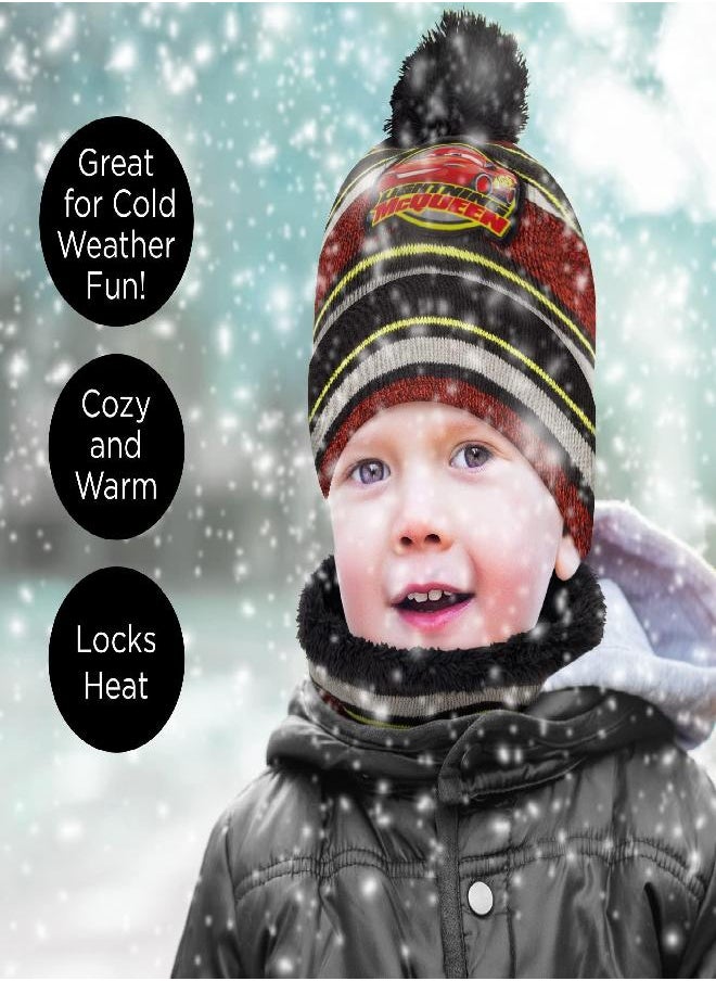 Disney Disney Boys' Toddler Winter, Scarf & Mittens Cars Lightning McQueen Hat, Scarves & Kids Gloves 4-7, Red/Grey/Yellow (Mitten Set), Ages 2-4  - Image 2