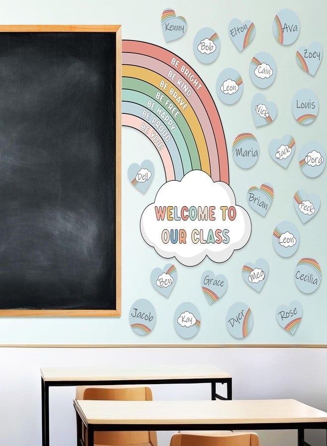 VABAMNA Boho Rainbow Bulletin Board Decorations Set, Boho Classroom Door Decor, Colorful Positive Affirmation Cutouts for Teacher Welcome Back to School Classroom Wall Door Decor - Image 2