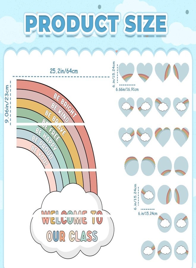 VABAMNA Boho Rainbow Bulletin Board Decorations Set, Boho Classroom Door Decor, Colorful Positive Affirmation Cutouts for Teacher Welcome Back to School Classroom Wall Door Decor - Image 3