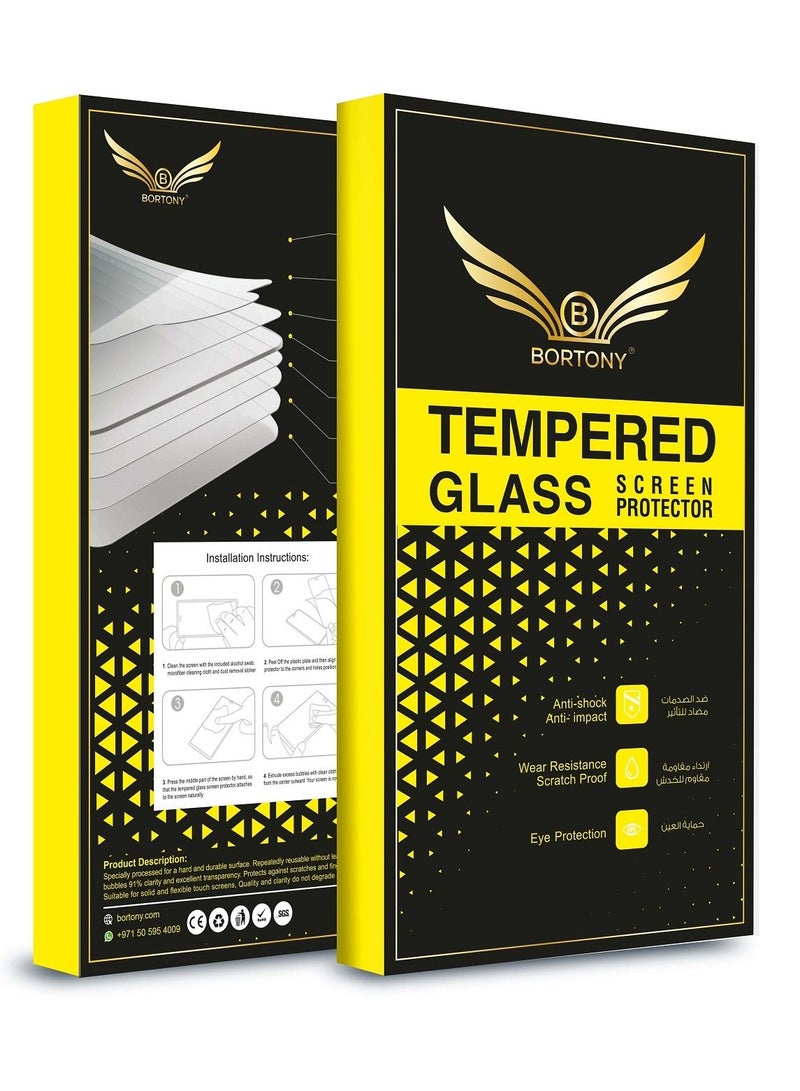 BORTONY Oneplus 6T Screen Protector, 5D Curved Full Cover Tempered Glass Multicolour - Image 2