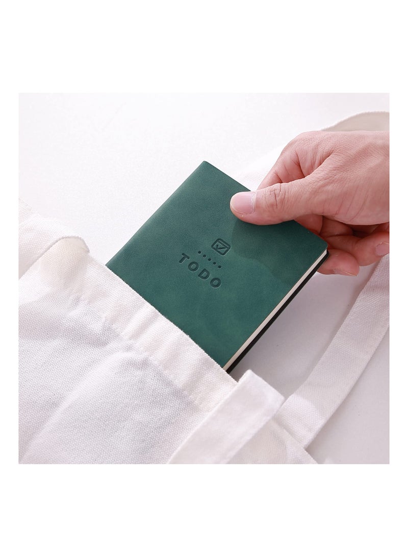 Excefore To Do List Notebook, 2 Pcs 196 Pages Soft Leather Pocket To Do List Notepad Checklist for Daily Plans School Supplies for High School Students Study Schedule Notebook, Dark Blue, Green  - Image 5