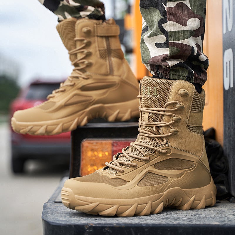 Plus Size High-Top Breathable Military Boots Men'S Outdoor Mountaineering Women'S Tactical Combat Boots Mountain Shoes Desert Workwear Boots - Image 2