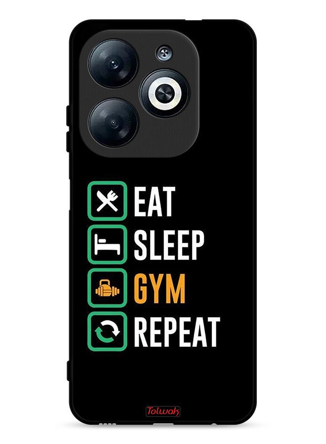 Tolwak Infinix Smart 8 4G Protective Case Cover Eat Sleep Gym Repeat - Image 1