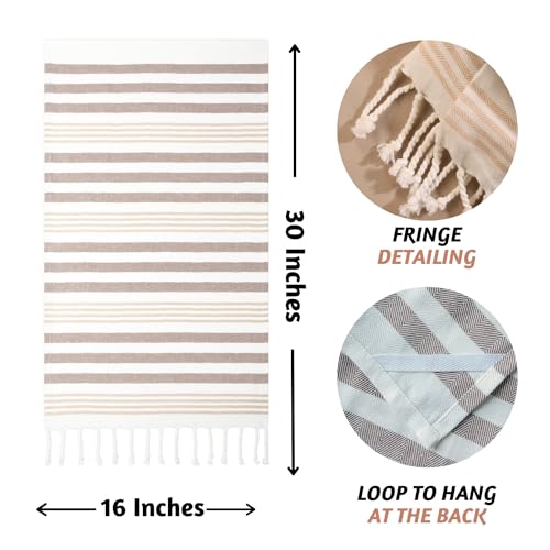 Folkulture Hand Towels for Bathroom | Set of 2 (16 x 30) Decorative Hand Towel with Hanging Loop | 100% Cotton Turkish Hand Towels Set | Boho Hand Towel Washable for Kitchen Decor - Image 5