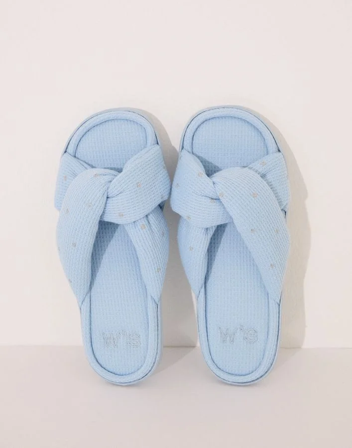 women'secret Blue Knot Waffle Shower Slipper