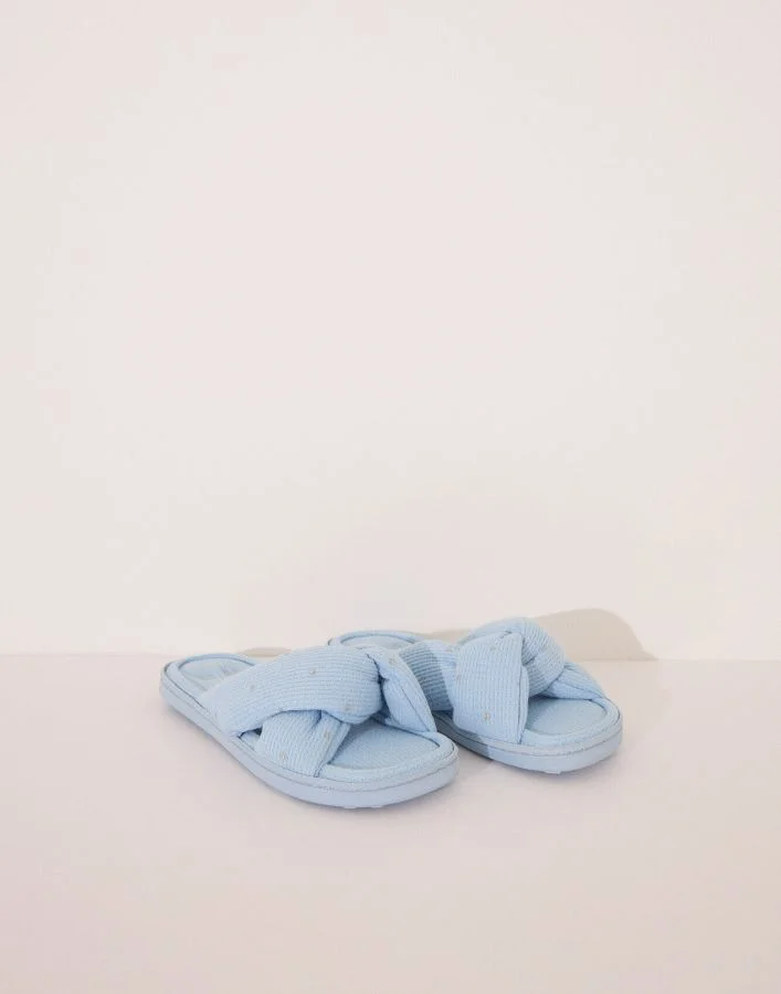 women'secret Blue Knot Waffle Shower Slipper