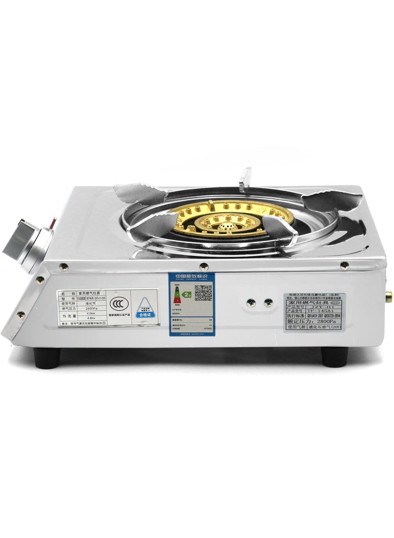 Grace Portable Gas Stove Single Burner Cooker LPG Camping Wok Stainless Steel 4kW Indoor & Outdoor Stainless Steel - Image 5