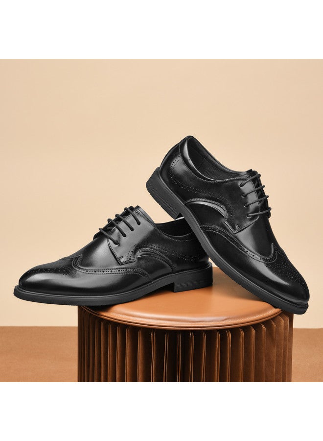 سيبتولفز 【top Grain Leather】25 خريف جديد بروغز رجالي جلد طبيعي مطرز كعب منخفض أحذية عمل رسمية - Image 5