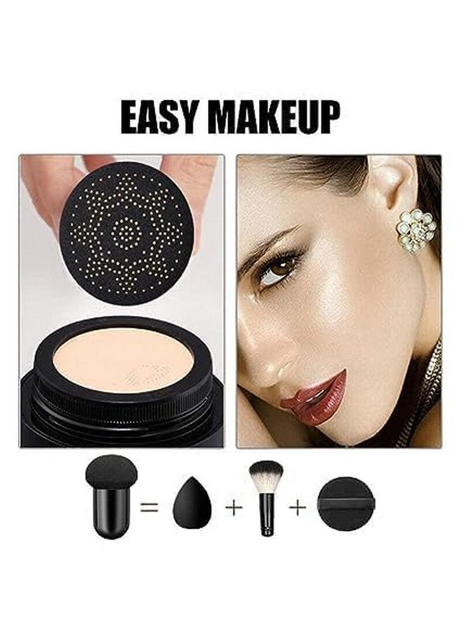 VIHANCO Air Cushion BB Cream Foundation, Light Ivory, Full Coverage, with Mushroom Puff Applicator - Image 5