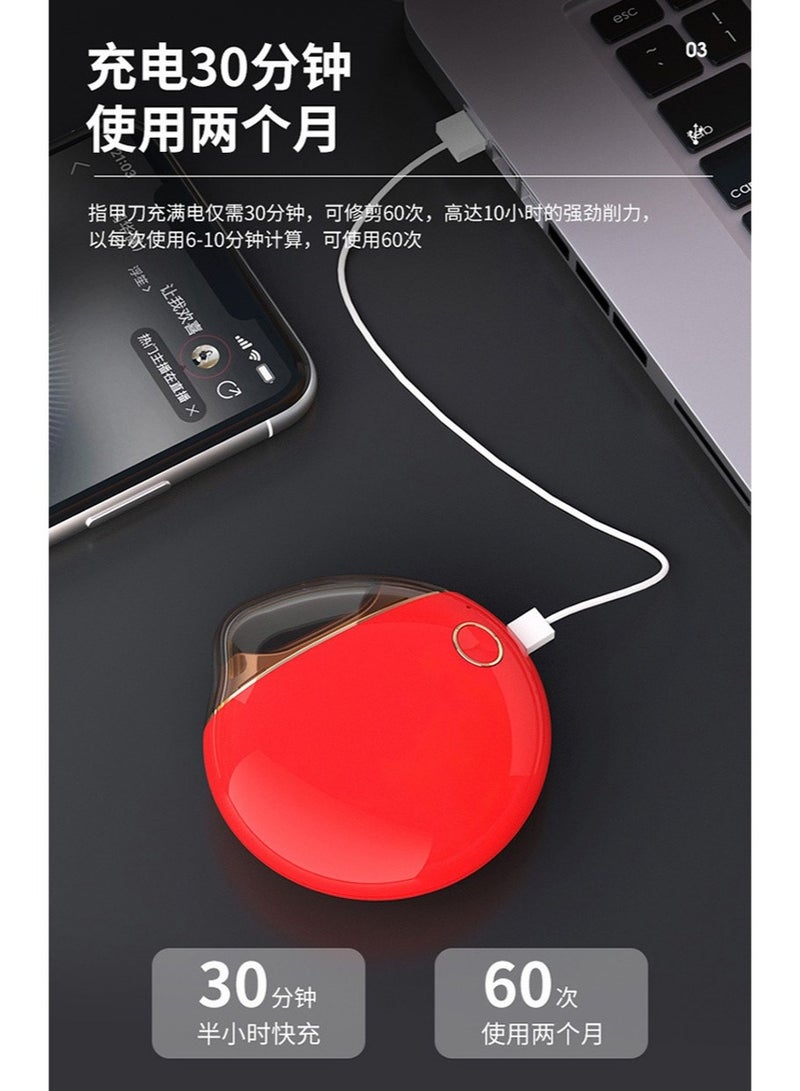 ELTRAZONE مقص أظافر كهربائي قابل لإعادة الشحن عبر USB آلة أظافر آمنة سكين مانيكير مقص أظافر كهربائي للأطفال والكبار وكبار السن - Image 4