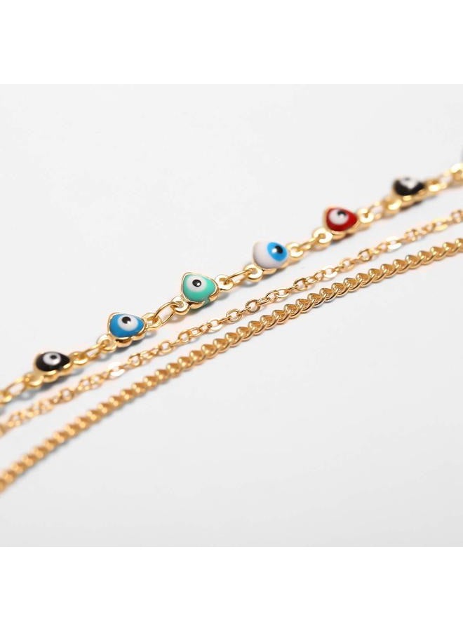 Kercisbeauty Evil Eyes Necklace Gold Coin Necklace for Women Ladies Girls Layered Necklace for Party Boho Jewelry - Image 4