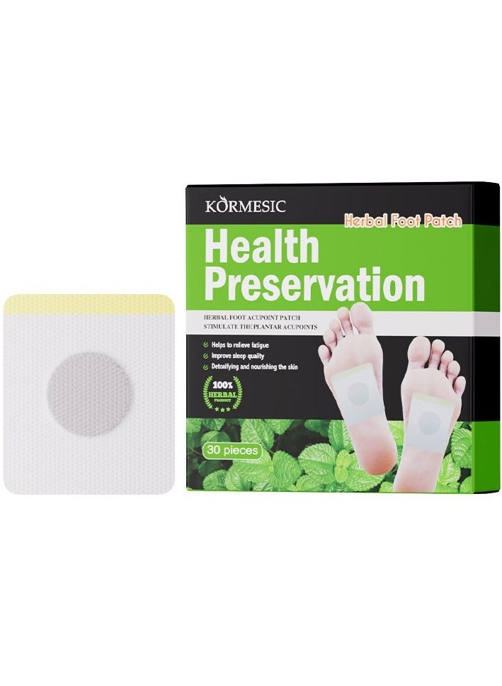 Kormesic Herbal Foot Patches - 2 Packs (30 Patches) Soothing & Relaxing Foot Care - Image 1