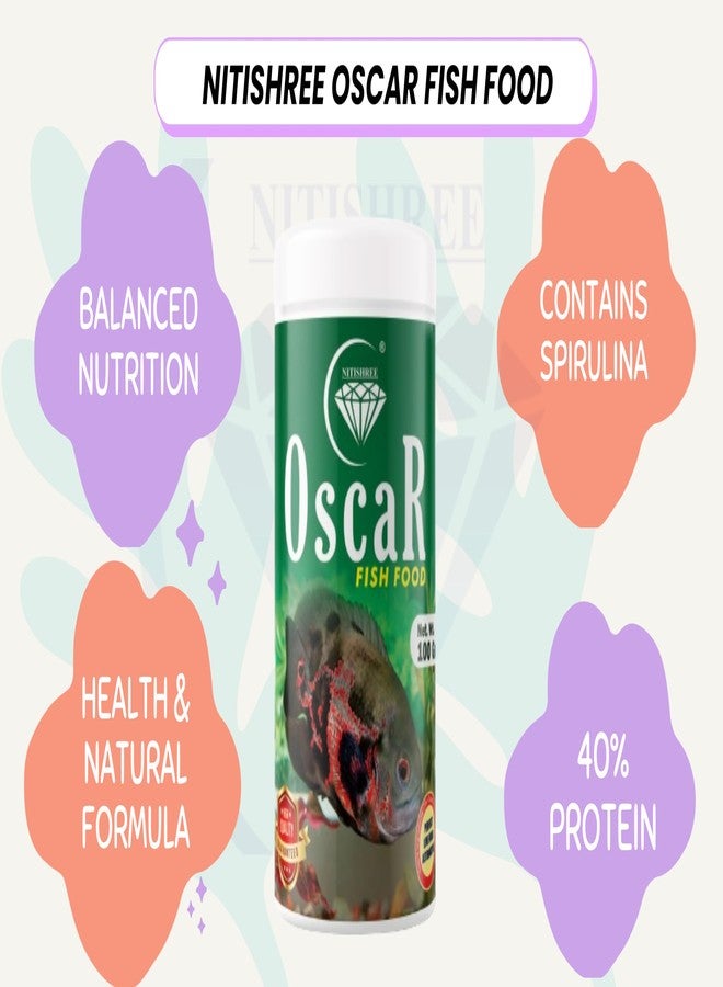 Nitishree Oscar Fish Food Protein and Vitamins, for Color Enhancement, Growth for Baby and Medium Sized Oscar Fishes,(2.5 MM Pellet Size) - 100 gm - Image 3