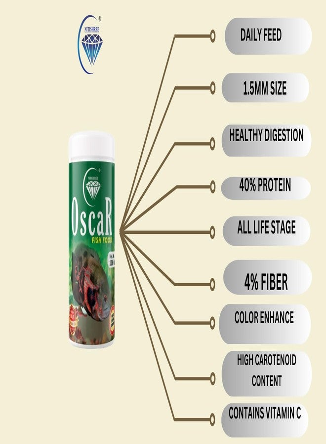 Nitishree Oscar Fish Food Protein and Vitamins, for Color Enhancement, Growth for Baby and Medium Sized Oscar Fishes,(2.5 MM Pellet Size) - 100 gm - Image 4