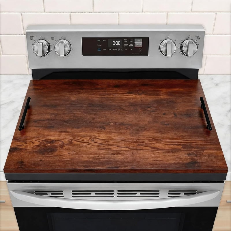 cenleoha 30"x22" Noodle Board Stove Cover for Electric Stoves & Gas Stoves, Frayed Style Wood Ranges Stovetop Cover for Extra Counter Space, Also Sink Cover & Serving Tray - Image 1