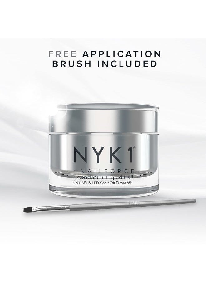 NYK1 - Strengthening Nail Builder Gel For Nails (.5 Fl Oz / 15ml) NYK1 NailForce Gel Builder For Nails Fix Split Broken Nail Strengthener - Clear Polygel Nail Gel Builder UV Gel and LED Hard Gel For Nails - Image 1