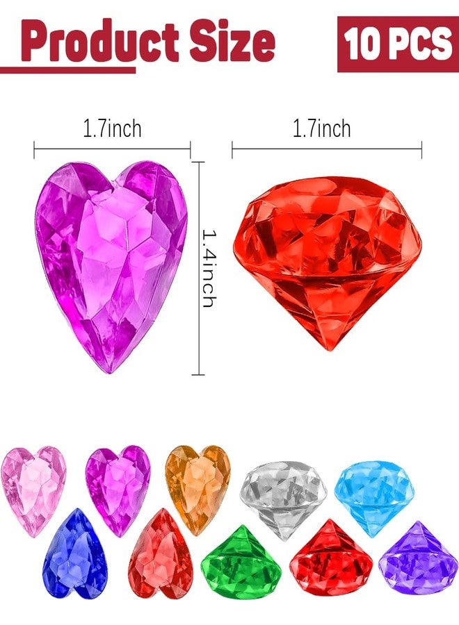 Fenreen Diving Gems Pool Toys, Large Diamond Gem Pool Toys for Kids Ages 4-8-12, 10 PCS Colorful Pool Diving Toys, Swimming Gems Toys, Underwater Sinking Diving Gems for Kids Summer Gift Pool Party Favors - Image 2