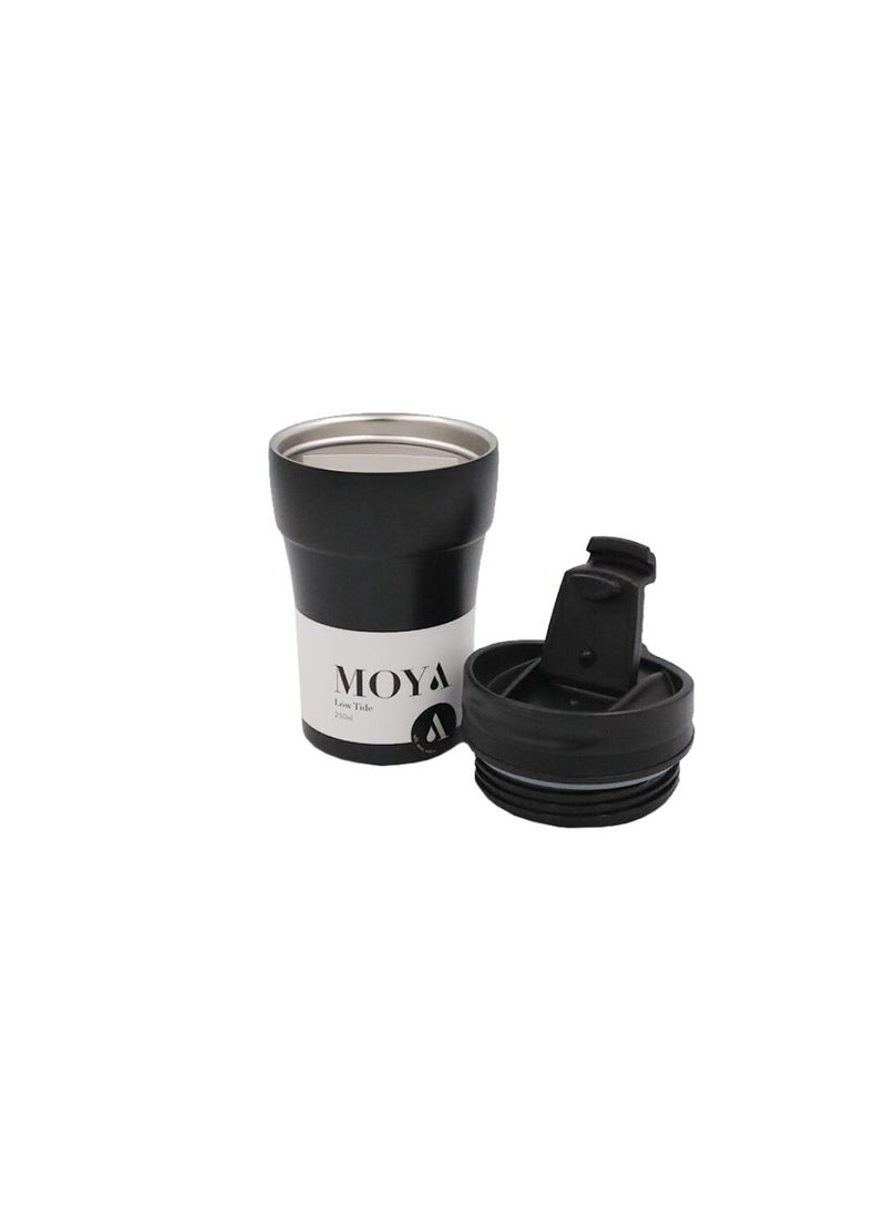 Moya "Low Tide" 250ml Travel Coffee Mug Black/Black - Image 4