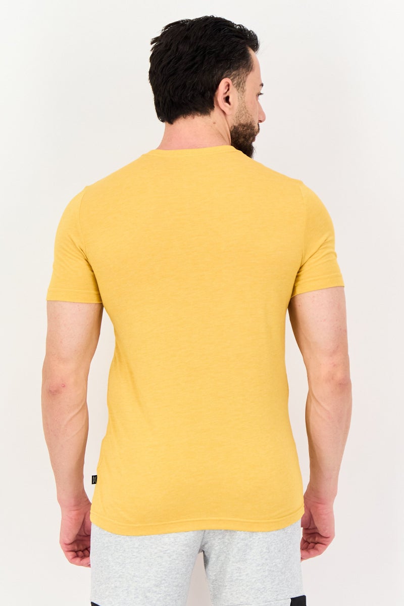 PUMA Men Sportswear Fit Short Sleeve Outdoor T-Shirt, Heather Yellow - Image 3