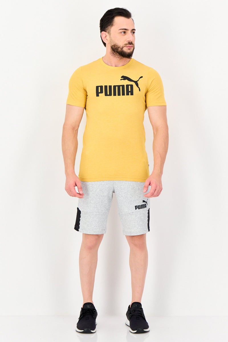 PUMA Men Sportswear Fit Short Sleeve Outdoor T-Shirt, Heather Yellow - Image 4