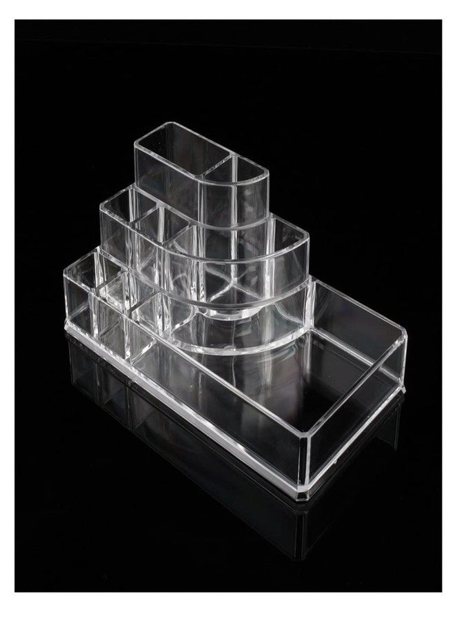 CONNECTWIDE� Acrylic Cosmetic Organizer Cum Jewelry Box for Make Up Lipstick Organizer Holder Multi Slots Qty.(1pcs) Color: White Dimensions:- 16.5 x 8 x 6 cm, - Image 1