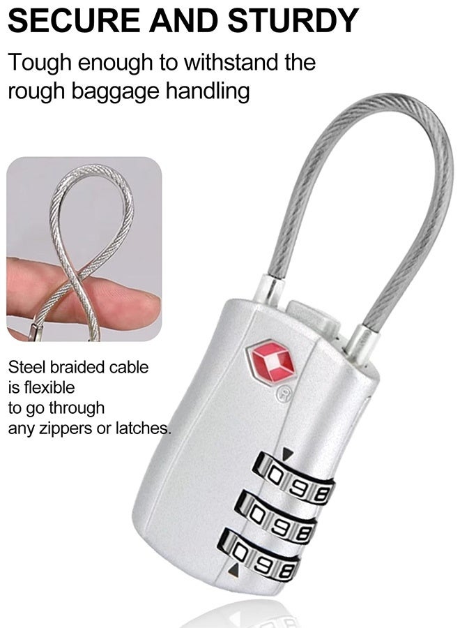 Tersely (2 Pack)TSA Approved Luggage Combination Locks,Travel Suitcase Lock with Zinc Alloy Body Resettable Password Code Padlock for Toolbox, Bag, Backpack, Suit Case, Lockers, Gym, Bike - Image 3