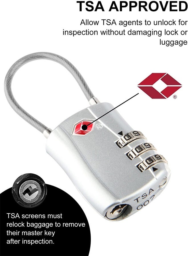 Tersely (2 Pack)TSA Approved Luggage Combination Locks,Travel Suitcase Lock with Zinc Alloy Body Resettable Password Code Padlock for Toolbox, Bag, Backpack, Suit Case, Lockers, Gym, Bike - Image 4