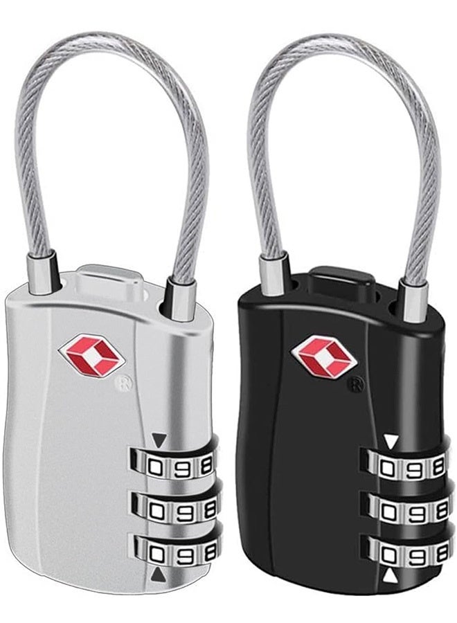 Tersely (2 Pack)TSA Approved Luggage Combination Locks,Travel Suitcase Lock with Zinc Alloy Body Resettable Password Code Padlock for Toolbox, Bag, Backpack, Suit Case, Lockers, Gym, Bike - Image 1