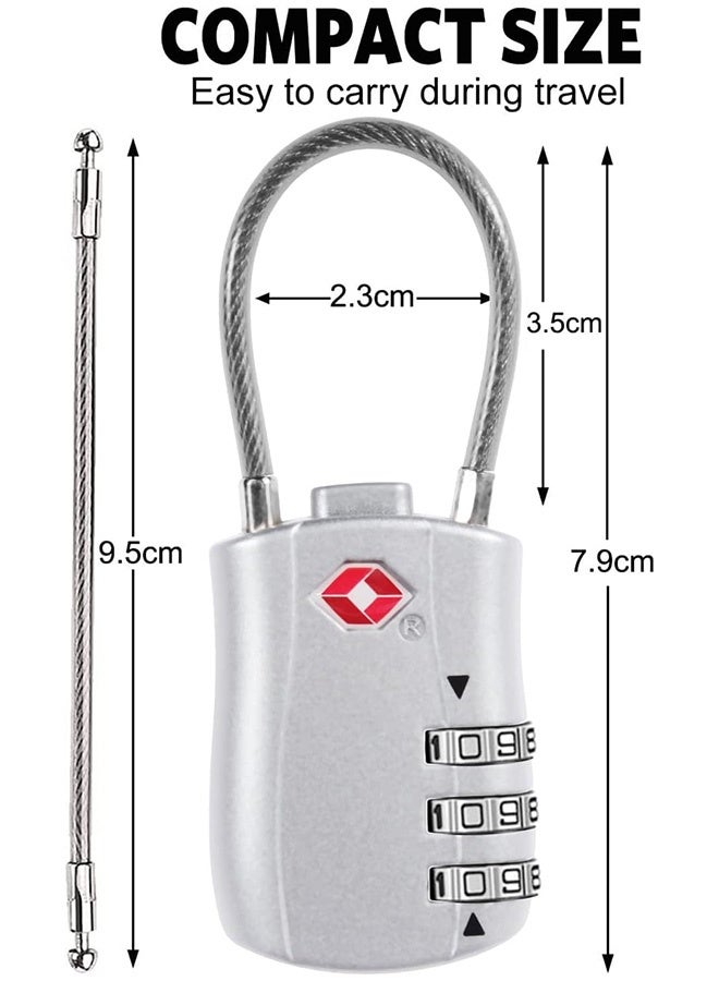 Tersely (2 Pack)TSA Approved Luggage Combination Locks,Travel Suitcase Lock with Zinc Alloy Body Resettable Password Code Padlock for Toolbox, Bag, Backpack, Suit Case, Lockers, Gym, Bike - Image 2