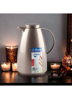 Bister Vacuum Flask 1.0 Liter Plastic Body with White Glass Refil without ASBESTOS l Brown Color  - Image 1