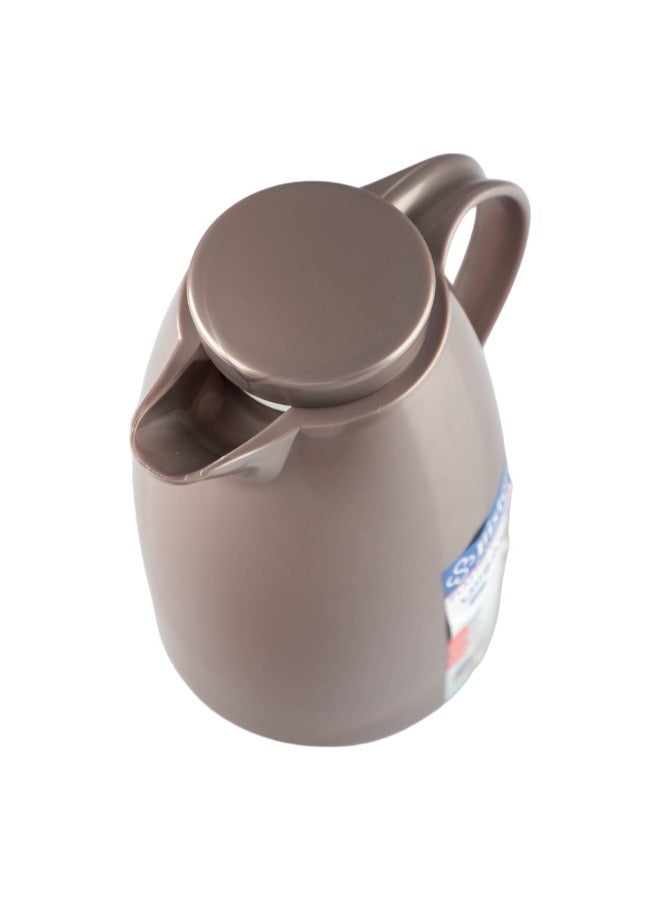 Bister Vacuum Flask 1.0 Liter Plastic Body with White Glass Refil without ASBESTOS l Brown Color - Image 4