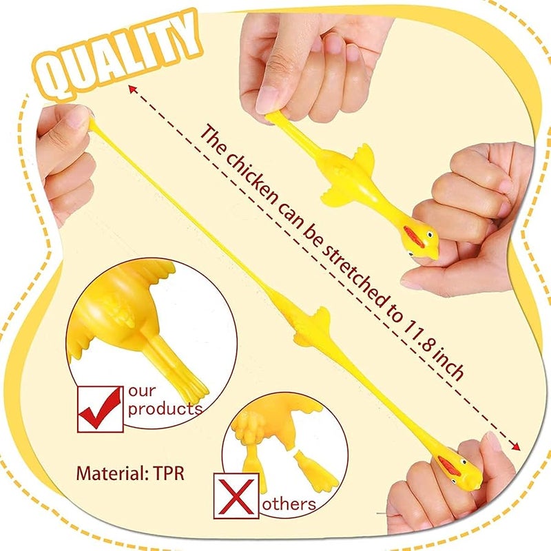 LAFALA Slingshots Chicken Rubber Chicken 12 Dart Cups Flying Chicken Shooting Games Fidget Toys Stress Relief Finger flingers Stretchy Funny Party Game for Easter Gift Children Adults - Image 4