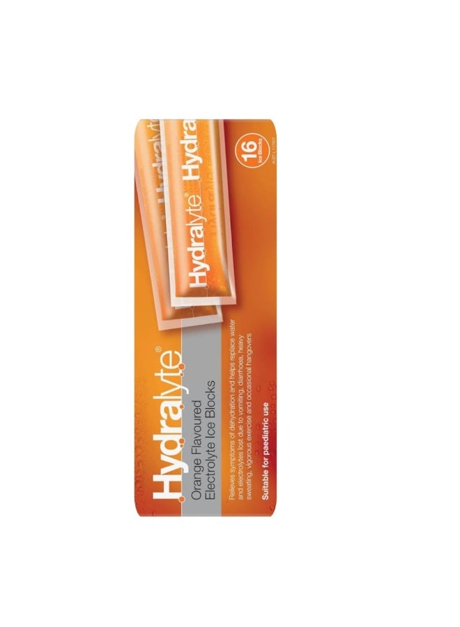 Hydralyte Electrolyte Ice Blocks, Orange Flavoured, 16 Packs - Image 4