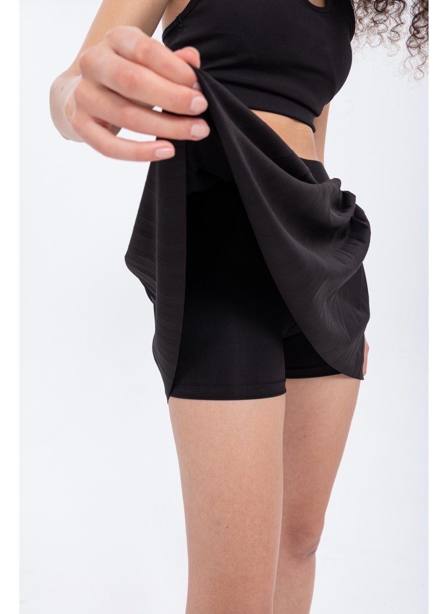 Eke Tekstil - EKE TEKSTİL Sports and Daily Use Black Color Beach Shorts Skirt Pool Sea Swimwear Summer Dance Shorts Skirt - Image 1