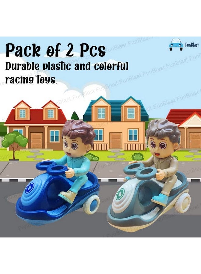 FunBlast Cartoon Mini Swing Car Scooter Toy, Friction Power Vehicle Play Toys, 3+ Years Old Kids, Boys, Multicolor (Pack of 2 Pcs) - Image 3