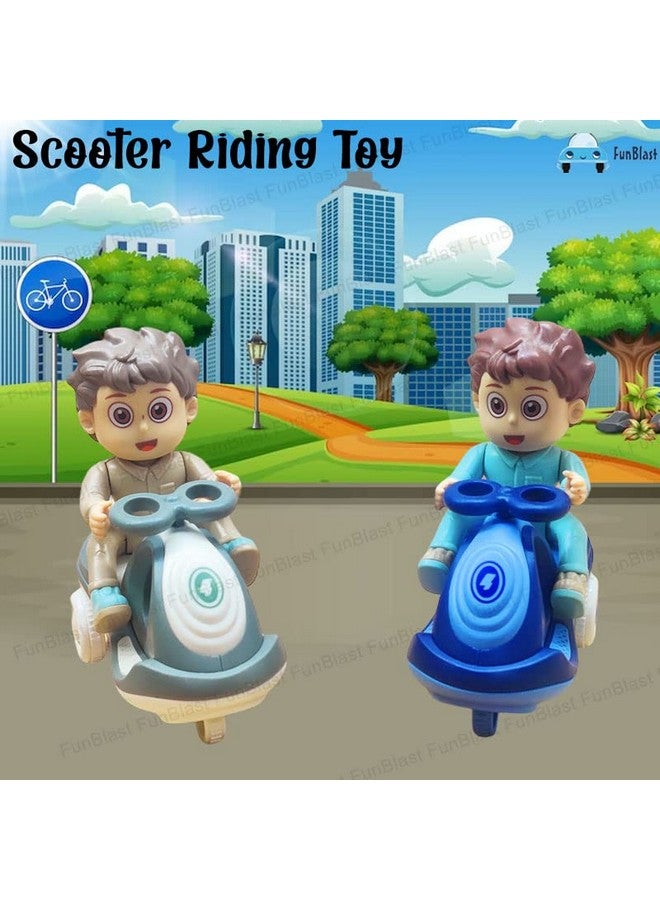 FunBlast Cartoon Mini Swing Car Scooter Toy, Friction Power Vehicle Play Toys, 3+ Years Old Kids, Boys, Multicolor (Pack of 2 Pcs) - Image 4