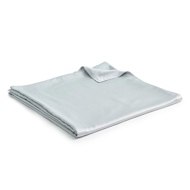 YnM Exclusive Cooling Duvet Cover for Weighted Blankets with 16 Strings (Light Grey, 60"x80") - Image 1