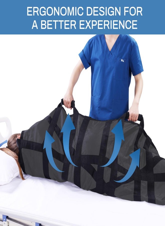 puholo 70"x40" Positioning Bed Pad with Handles Waterproof Washable Draw Sheets for Hospital Bed Patients Moving Pad for Turning Lifting and Transfer Sheet Nylon with 530LBS Bearing (Gray) - Image 4