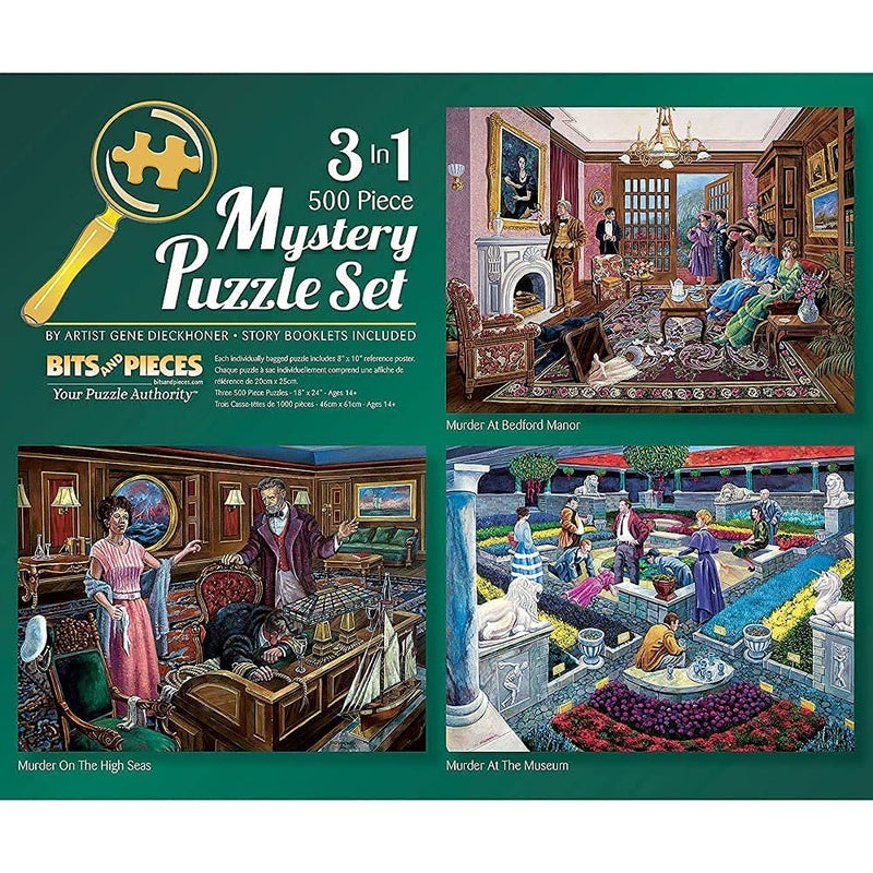 Bits and Pieces 3in1 MultiPack Large 500 Piece Jigsaw Puzzles for Adults Mystery Jigsaw Puzzle Set by Gene Dieckhoner Completed Puzzle Size 18 x 24 - Image 3