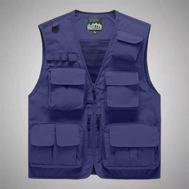 Reflective Custom Workwear Vest Men'S Fishing Pography Mountain Climbing Multi-Pocket Functional Mesh Quick-Dry Breathable Vest - Image 1