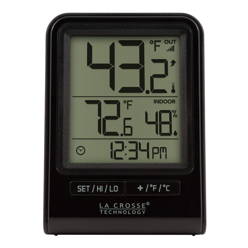 La Crosse Technology 308-1409BT-CBP Wireless Temperature & Humidity Station with Time , Black - Image 4