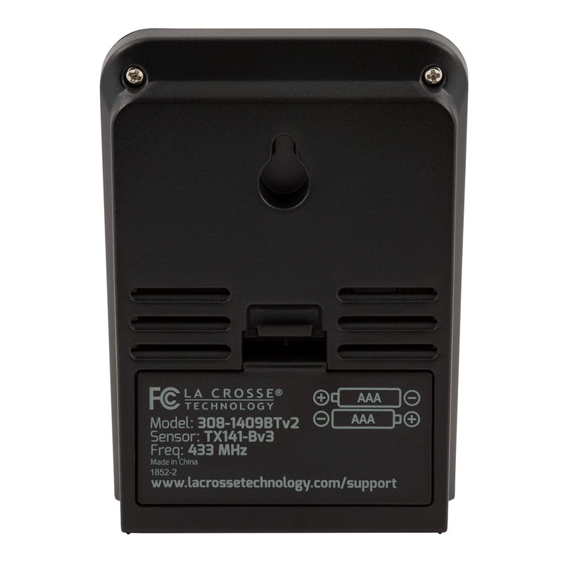 La Crosse Technology 308-1409BT-CBP Wireless Temperature & Humidity Station with Time , Black - Image 5