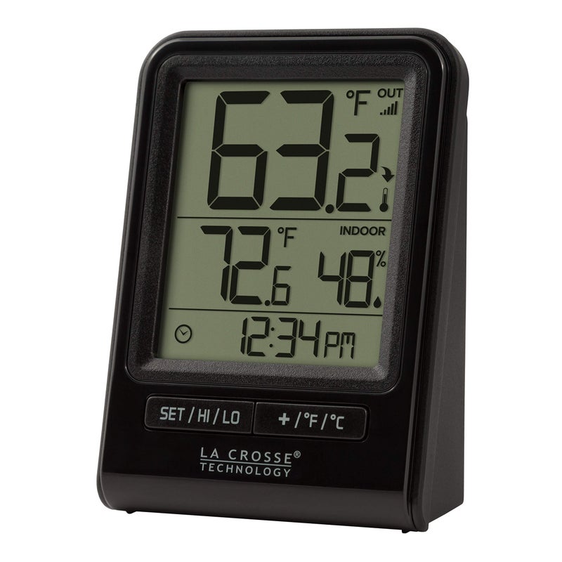 La Crosse Technology 308-1409BT-CBP Wireless Temperature & Humidity Station with Time , Black - Image 3