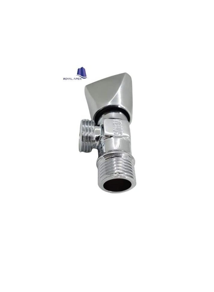 Venus Heavy Duty Angle Valve Silver 1/2 x 1/2 for Bathroom Kitchen Toilet Wash Basin Shattaf Shower Set Connection  - Image 2