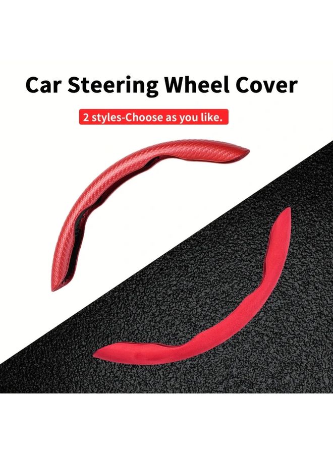 Universal Anti Slip Carbon Fiber Steering Wheel Cover Black Upgrade Your Cars Look - Image 1