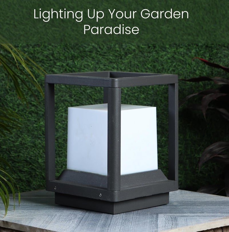 GIGAWATTS Indigo Outdoor Gate Light – 101% Rust & Waterproof Die-Casting Aluminum Exterior Piller Lamp Base Mount for Garden, Boundary Walls & Home Entrances (B22 Holder, Bulb Not Included, Grey) - Image 4