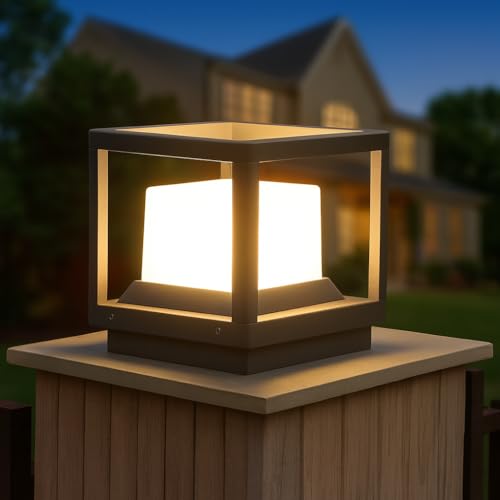 GIGAWATTS Indigo Outdoor Gate Light – 101% Rust & Waterproof Die-Casting Aluminum Exterior Piller Lamp Base Mount for Garden, Boundary Walls & Home Entrances (B22 Holder, Bulb Not Included, Grey) - Image 1