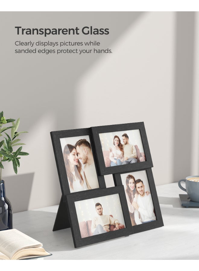 SONGMICS 4x6 Collage Picture Frames, Family Photo Collage Frame Set of 4 for Wall Decor, Glass Front, Wall Hanging or Tabletop, Ink Black - Image 4